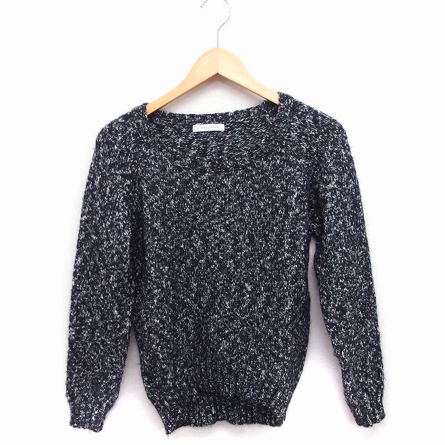 【中古】ローリーズファーム LOWRYS FARM ニット セーター クルーネック 長袖 ミックス モヘヤ混 M ブラック 黒 グレー 灰 /FT3 レディース 【ベクトル 古着】 221119(4)