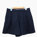 【中古】トゥモローランドコレクション TOMORROWLAND collection キュロット ショート パンツ ウール 毛 タック 38 ブラック 黒 /H...