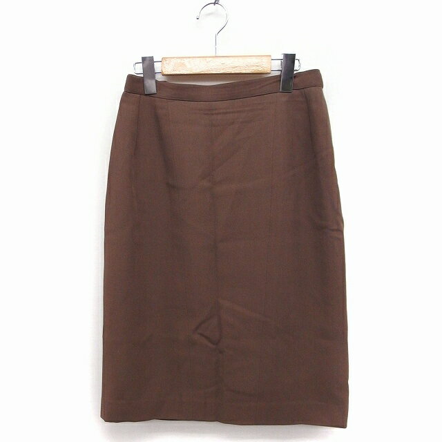 【中古】ca ne fait rien タイトスカート ロング 無地 スリット ウール 11 ブラウン 茶 /FT27 レディース 【ベクトル 古着】 221125