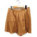 【中古】スウィングル Swingle キュロット パンツ ショート タック フレア 無地 ウール M キャメル 茶 /FT36 レディース 【ベクトル 古着】 ...