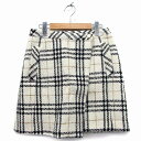 【中古】クイーンズコート QUEENS COURT 台形 スカート ミニ チェック 柄 ラメ混 ウール混 1 クリーム /HT16 レディース 【ベクトル 古着...