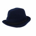 【中古】ザトゥエルヴ THE TWELVE ハット 中折れ帽 リボン アンゴラ混 ウール ネイビー 紺 /FT レディース 【ベクトル 古着】 221201