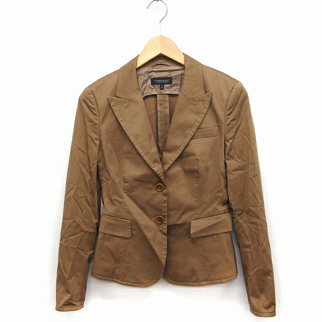 【中古】ストラネスガブリエルストレーネ STRENESSE GABRIELE STREHLE テーラードジャケット アウター シングル 無地 34 ブラウン 茶 /FT39 レディース 【ベクトル 古着】 221216