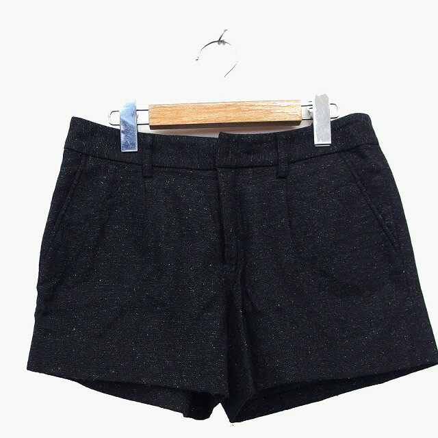 【中古】B&Y ユナイテッドアローズ BEAUTY&YOUTH ビューティー&ユース ショート パンツ 総柄 タック ウール混 シルク混 S ブラック 黒 /HT24 レディース 【ベクトル 古着】 221214
