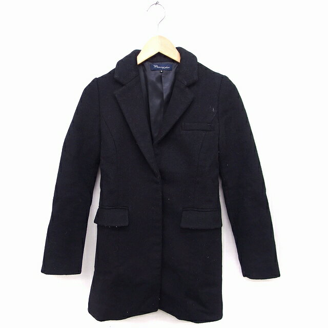 【中古】マーキュリーリュクス MercuryLUX チェスターコートアウター ミドル丈 無地 ウール M ブラック 黒 /FT42 レディース 【ベクトル 古着】 221217