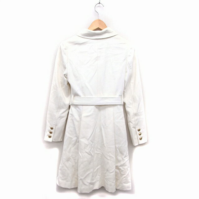 【中古】ビッキー VICKY ステンカラーコート アウター ロング シングル 無地 ウール混 アンゴラ混 2 ホワイト 白 /FT2 レディース 【ベクトル 古着】 221224