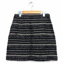 【中古】クイーンズコート QUEENS COURT ツイード スカート 台形 ミニ 総柄 ラメ混 ウール混 2 ブラック 黒 /HT16 レディース 【ベクトル...