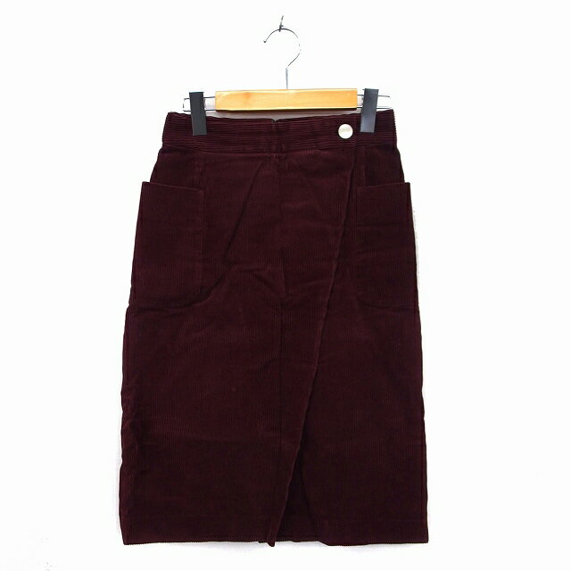 【中古】アーバンリサーチ URBAN RESEARCH スカート フレア ロング コーデュロイ コットン 綿 バックジップ 38 ボルドー /NT20 レディース 【ベクトル 古着】 230112