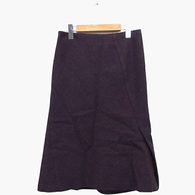 【中古】マカフィー MACPHEE トゥモローランド Aライン スカート ロング 総柄 サイドスリット ウール 毛 36 ブラウン 茶 /HT29 レディース 【ベクトル 古着】 221228