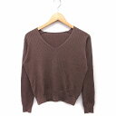 【中古】N.Natural Beauty Basic N.ナチュラルビューティーベーシック リブニット セーター Vネック 長袖 無地 ウール混 M ブラウン 茶 /FT17 レディース 【ベクトル 古着】 230128(4)