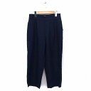 【中古】ボールジー BALLSEY トゥモローランド パンツ ワイド アンクル丈 ウール混 サイドジップ タック 無地 34 紺 ネイビー /NT27 レディース 【ベクトル 古着】 230201