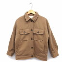 【中古】ドロシーズ DRWCYS シャツジャケット アウター ステンカラー ボア タック ドロップショルダー ワイド 1 茶 ブラウン /NT14 レディース 【ベクトル 古着】 230206