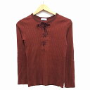 【中古】B&Y ユナイテッドアローズ BEAUTY&YOUTH ビューティー&ユース リブ カットソー レースアップ リボン 長袖 丸首 ハトメ コットン 綿 ブラウン 茶 /HT2 レディース 【ベクトル 古着】 230213