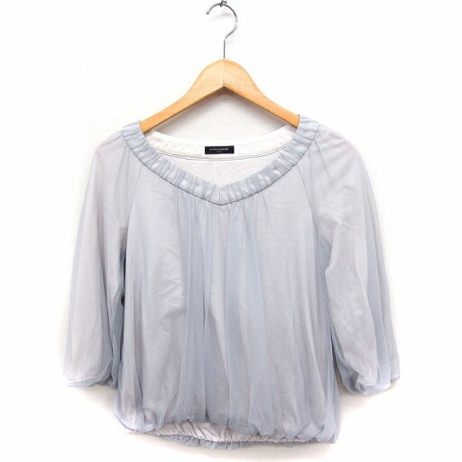 【中古】ユナイテッドアローズ UNITED ARROWS チュール カットソー Tシャツ Vネック 七分袖 ライトブルー /FT26 レディース 【ベクトル 古着】 230223 【中古】ユナイテッドアローズ UNITED ARROWS チュール カットソー Tシャツ Vネック 七分袖 ライトブルー /FT26 レディース 【ベクトル 古着】 230223