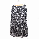 【中古】トランテアン ソン ドゥ モード 31 Sons de mode ギャザースカート ロング ミモレ丈 ダルメシアン柄 36 ブラック 黒 /FT6 レデ...