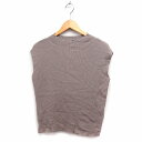 【中古】ビス ViS リブニット カットソー Tシャツ モックネック フレンチスリーブ 無地 F グレー 灰 /FT24 レディース 【ベクトル 古着】 230...