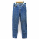 【中古】エドウィン EDWIN ジーンズ デニム パンツ テーパード 総柄 ラベル コットン 綿 W68 H91 ブルー 青 /HT32 レディース 【ベクトル...