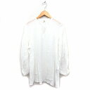 【中古】カスタネ Kastane オーバーサイズ シャツ ブラウス 長袖 ギャザースリーブ オープンネック 無地 F ホワイト 白 /FT17 レディース 【ベクトル 古着】 230318(4)