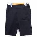 【中古】イネド INED ショート パンツ ハーフ 膝上 無地 シンプル コットン 綿 7 ブラック 黒 /HT33 レディース 【ベクトル 古着】 230405(4)