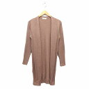 【中古】ルルリリィ LULULLILY トッパー カーディガン ニット ロング リブ スリット ハイゲージ 長袖 L 茶 ブラウン /NT22 レディース 【ベ...