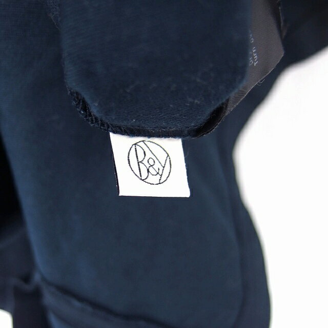 【中古】B&Y ユナイテッドアローズ BEAUTY&YOUTH ビューティー&ユース ワンピース Aライン ロング 切替レース 花柄 シンプル 長袖 丸首 綿混 麻混 ネイビー 紺 /HT12 レディース 【ベクトル 古着】 230420