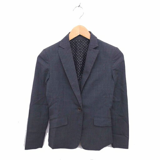 【中古】コムサイズム COMME CA ISM テーラード ジャケット アウター 背抜き ストライプ 裏地ドット XS チャコールグレー /TT48 レディース 【ベクトル 古着】 230408 【中古】コムサイズム COMME CA ISM テーラード ジャケット アウター 背抜き ストライプ 裏地ドット XS チャコールグレー /TT48 レディース 【ベクトル 古着】 230408
