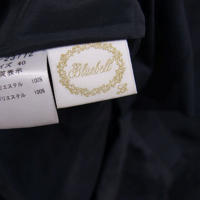 【中古】ブルーベル Bluebell スプリング コート アウター ミドル 迷彩 カモフラ 薄手 40 ブラック 黒 /TT27 レディース 【ベクトル 古着】 230413