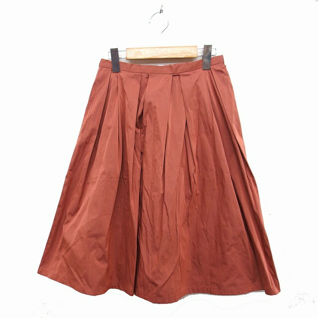 【中古】アーバンリサーチ URBAN RESEARCH タック フレアスカート ロング 無地 シンプル F オレンジ /FT31 レディース 【ベクトル 古着】 230508