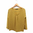 【中古】ビッキー VICKY 長袖 シャツ ブラウス Vネック 無地 薄手 2 マスタード 黄 /FT49 レディース 【ベクトル 古着】 230511(4)