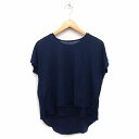 【中古】ビス ViS ニット カットソー 半袖 丸首 ロングテール F ネイビー 紺 /FT49 レディース 【ベクトル 古着】 230429