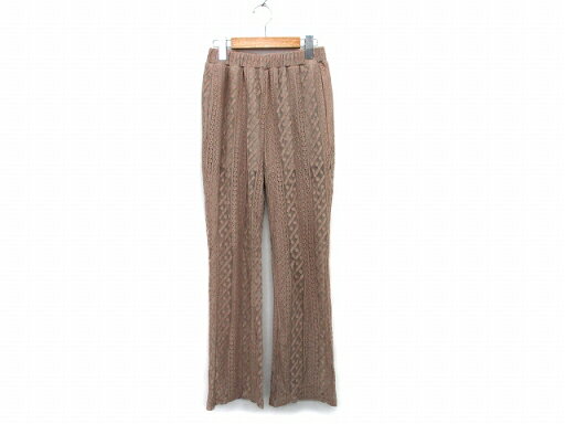 【中古】ルル Lull ストレート パンツ イージー レース 総柄 綿混 F ブラウン 茶 /HT21 レディース 【ベクトル 古着】 230525 【中古】ルル Lull ストレート パンツ イージー レース 総柄 綿混 F ブラウン 茶 /HT21 レディース 【ベクトル 古着】 230525