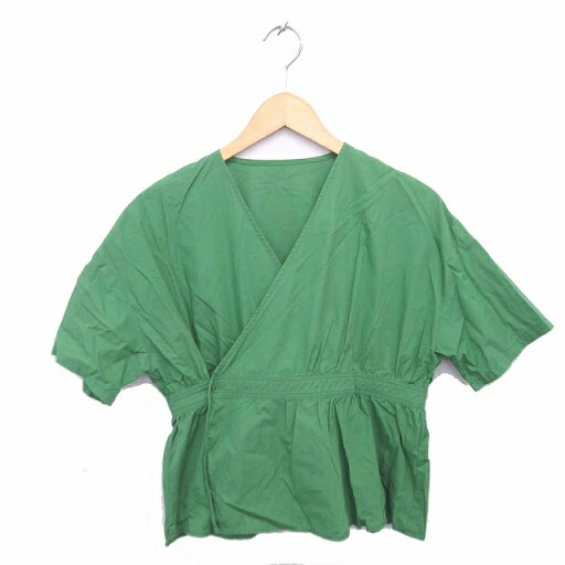 【中古】セレクトモカ SELECT MOCA シャツ ブラウス ノーカラー カシュクール 半袖 F グリーン 緑 /TT9 レディース 【ベクトル 古着】 230520 【中古】セレクトモカ SELECT MOCA シャツ ブラウス ノーカラー カシュクール 半袖 F グリーン 緑 /TT9 レディース 【ベクトル 古着】 230520