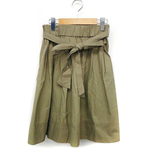 【中古】ジルスチュアート JILL STUART ギャザー スカート ひざ丈 リボン 無地 シンプル 2 カーキ /FT15 レディース 【ベクトル 古着】 230527 【中古】ジルスチュアート JILL STUART ギャザー スカート ひざ丈 リボン 無地 シンプル 2 カーキ /FT15 レディース 【ベクトル 古着】 230527