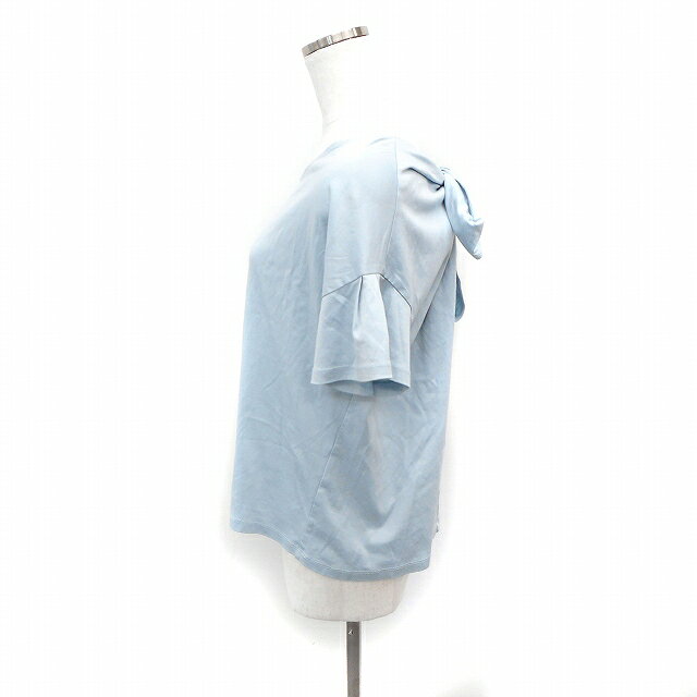【中古】ナノユニバース nano universe バックリボン カットソー Tシャツ 五分袖 無地 コットン 綿 38 ライトブルー /FT35 レディース 【ベクトル 古着】 230525 auc-vector-19294418 ブランド古着の買取販売ベクトル サンプル画像2