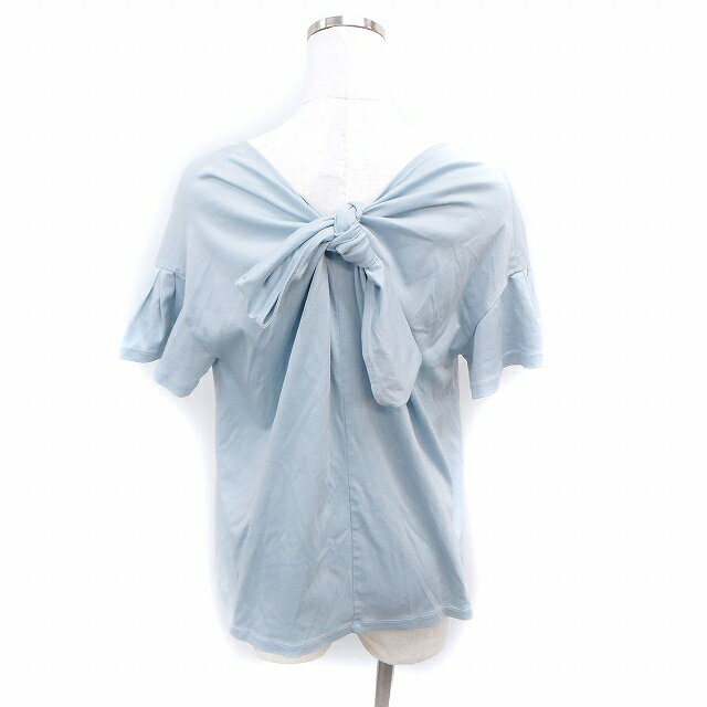 【中古】ナノユニバース nano universe バックリボン カットソー Tシャツ 五分袖 無地 コットン 綿 38 ライトブルー /FT35 レディース 【ベクトル 古着】 230525 auc-vector-19294418 ブランド古着の買取販売ベクトル サンプル画像3