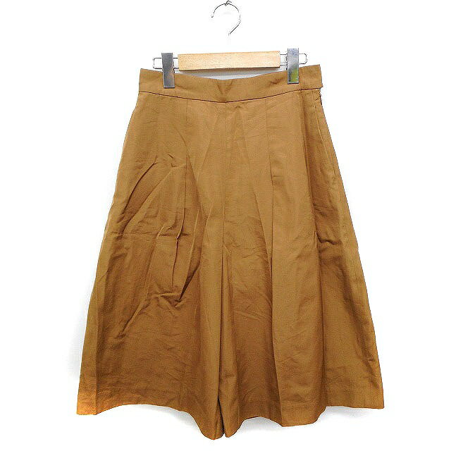 【中古】ルージュヴィフ Rouge vif ガウチョパンツ ワイド タック 無地 コットン 綿 36 キャメル 茶 /FT22 レディース 【ベクトル 古着】 230609