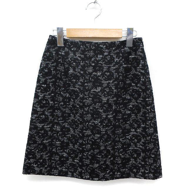 【中古】アナイ ANAYI 台形スカート ミニ 刺繍 レース 34 ブラック 黒 /FT36 レディース 【ベクトル 古着】 230619