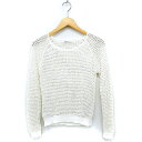 【中古】ブラック バイ マウジー BLACK by moussy 透かし編み ニット セーター 長袖 綿混 麻混 F アイボリー 白 /FT22 レディース 【ベクトル 古着】 230622(4)