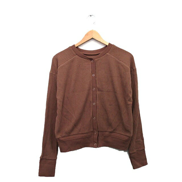 【中古】ビス ViS カーディガン ニット 長袖 コットン シンプル F ブラウン 茶 /KT7 レディース 【ベクトル 古着】 230726