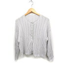 【中古】パーリッシィ PAR ICI ニット カーディガン 透かし編み コットン 綿 F グレー 灰 /FT37 レディース 【ベクトル 古着】 230804