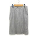 【中古】セオリー theory ストライプ柄 タイトスカート ひざ丈 スリット ウール 2 グレー 灰 /FT24 レディース 【ベクトル 古着】 230807