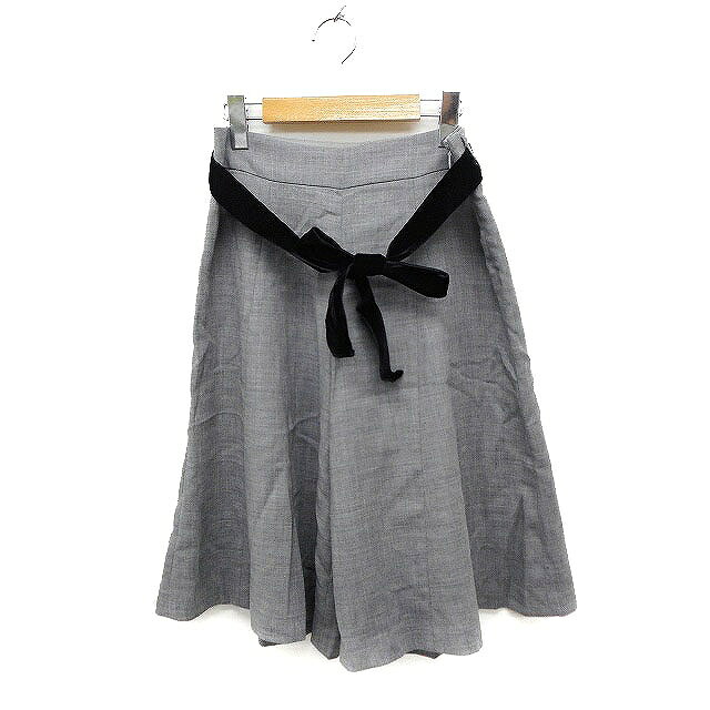 Nylon, Rayon, Polyester - 【中古】ユナイテッドアローズ UNITED ARROWS ガウチョパンツ ワイド ひざ下丈 リボン ウール 36 グレー 灰 /FT24 レディース 【ベクトル 古着】 230821