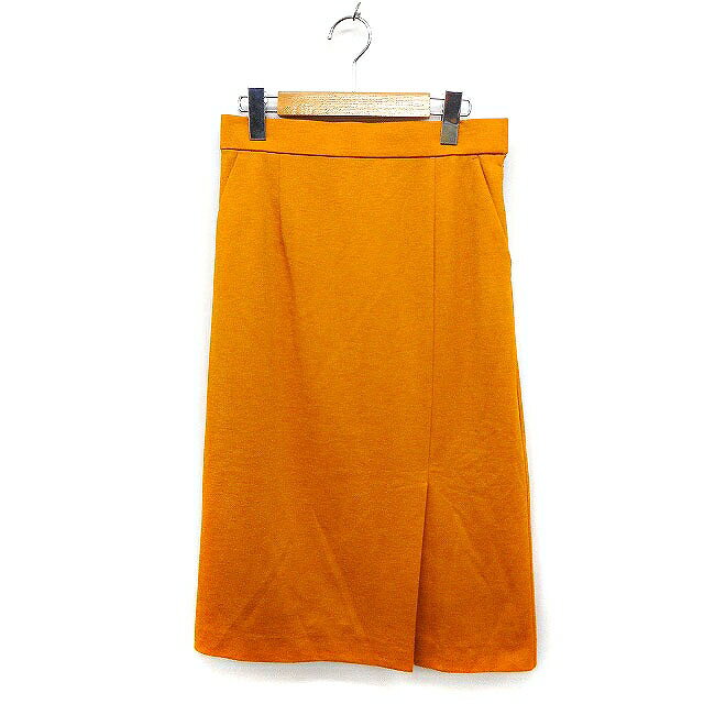 【中古】ボッシュ BOSCH タイトスカート ロング ミモレ丈 スリット 無地 36 オレンジ /FT27 レディース 【ベクトル 古着】 230819