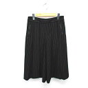 【中古】コムサデモード COMME CA DU MODE ガウチョ ワイド クロップド ストライプ 厚手 ウール混 9 ブラック 黒 /TT28 レディース 【...
