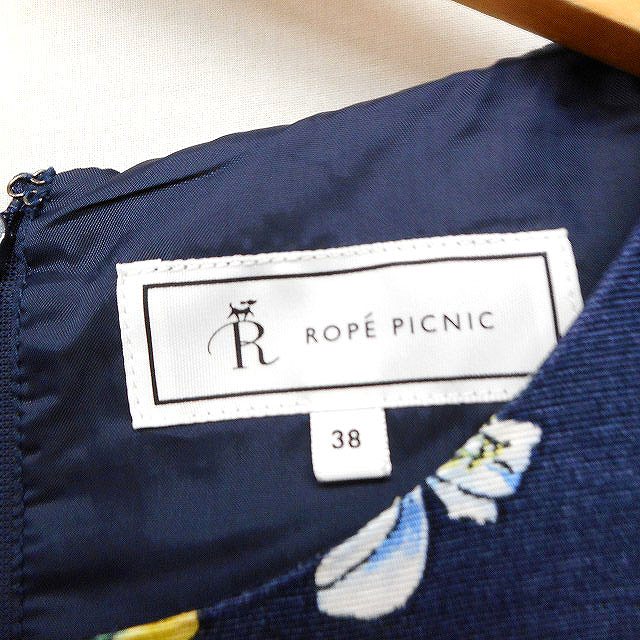 【中古】ロペピクニック ROPE Picnic フラワープリント フレア ワンピース ノースリーブ ひざ丈 丸首 38 ネイビー 紺 /FT44 レディース 【ベクトル 古着】 230911 auc-vector-19452645 ブランド古着の買取販売ベクトル サンプル画像3