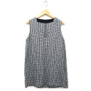 【中古】ザラ ZARA ワンピース フレア ミニ ツイード ノースリーブ プランジングネック 黒 ブラック /NT6 レディース 【ベクトル 古着】 230922