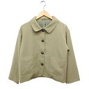 【中古】ヘザー Heather ラウンドカラージャケット アウター 無地 ゆったり F カーキ /FT49 レディース 【ベクトル 古着】 230929|詳細画像