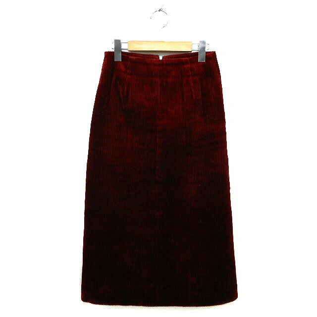 【中古】スピック&スパン Spick&Span スカート フレア ロング コーデュロイ コットン 綿 バックジップ 34 茶 ブラウン /NT25 レディース 【ベクトル 古着】 231030