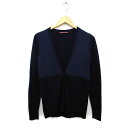 【中古】コントワーデコトニエ COMPTOIR DES COTONNIERS カーディガン ニット シルク カシミヤ混 リブ 切替 ハイゲージ 長袖 S 紺 ネイビー /NT21 レディース 【ベクトル 古着】 231103(4)