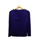 【中古】ラピスルーチェパービームス LAPIS LUCE PER BEAMS ウール ニット カットソー 長袖 Vネック ドレープ 無地 パープル 紫 /FT9...